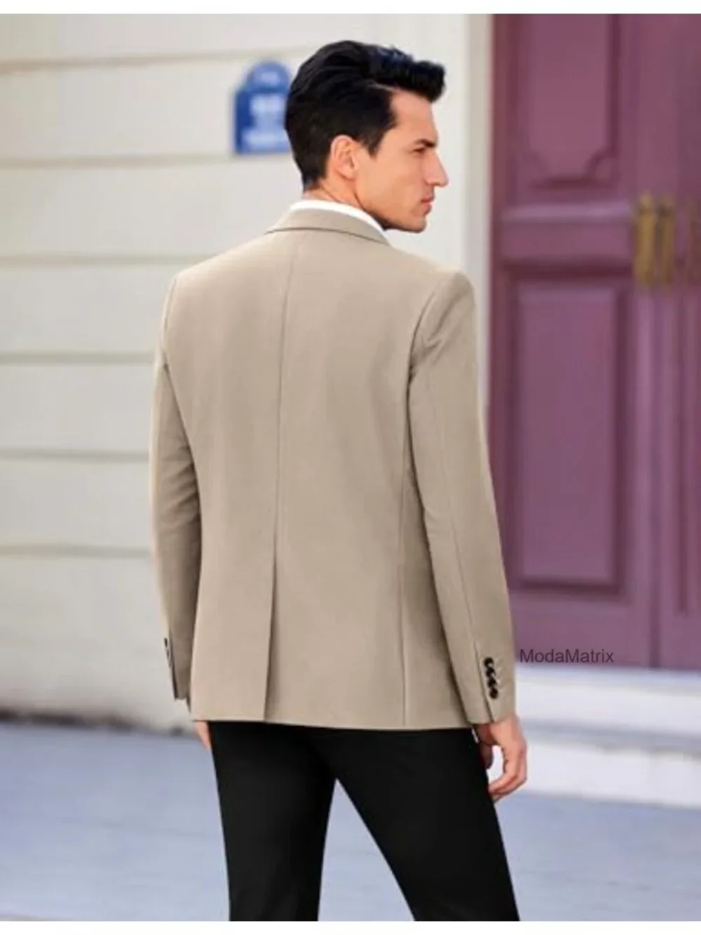 Mens Lightweight Polyester Sport Coat Blazer Two Button Business Casual
